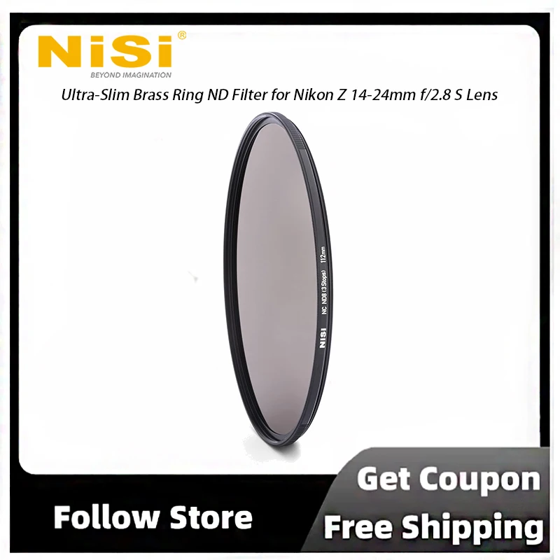 For Nikon Z 14‑24mm f/2.8 S NiSi 112mm Nano ND8 3‑Stop Filter 3‑Stop Light Reduction ND Filter