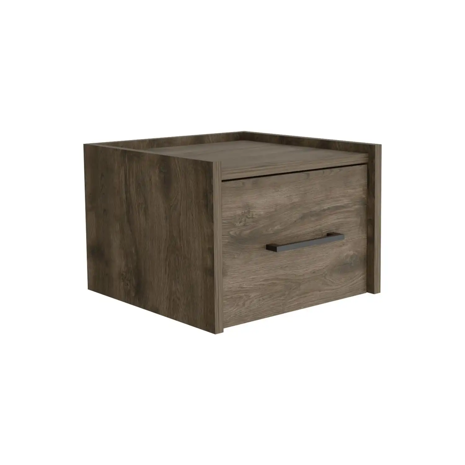 Boa Floating Nightstand, Wall-Mounted Single Drawer Design with Handle Dark Brown