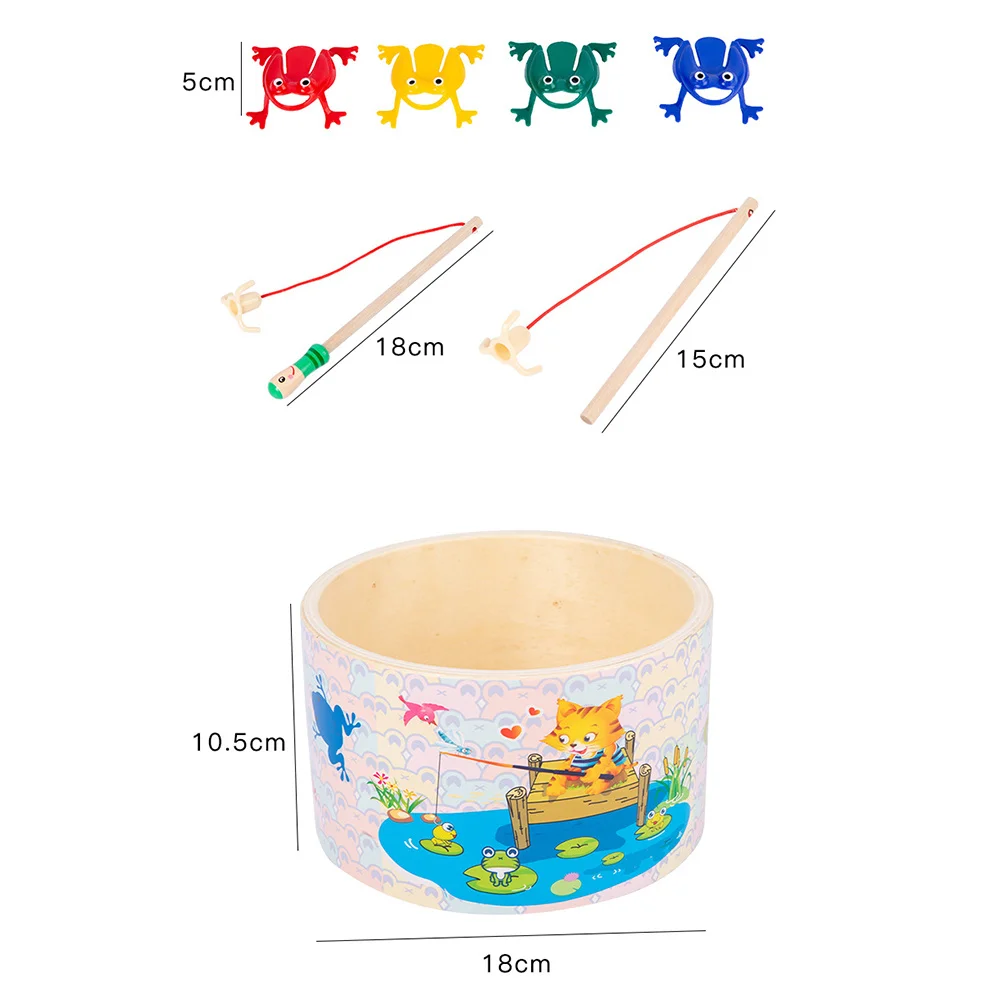 Pesca educativa per bambini per rane Giocattoli per bambini Giocattolo da gioco divertente magnetico in legno