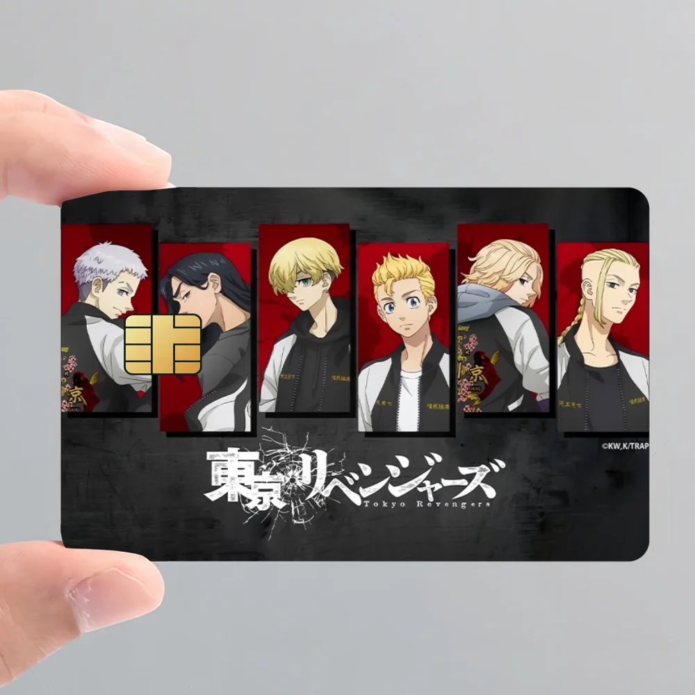 ID Mikey Film Skin Cover Credit Card Stickers  Anime Tokyo Revengers 4PCS Debit Front Decoration Bank Bus Pass Waterproof