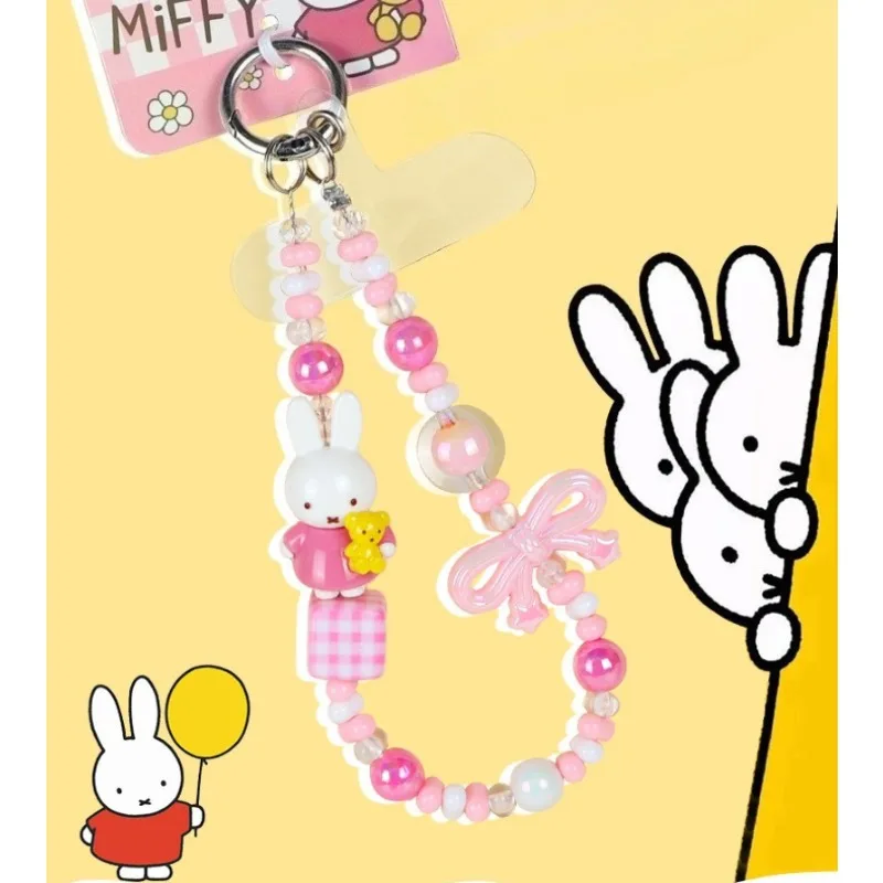 Kawaii ​​Miffy Cute Cartoon Bowknot Key Holder Adorable School Bag Mobile Hanging for Students & Daily Use Lightweight & Durable