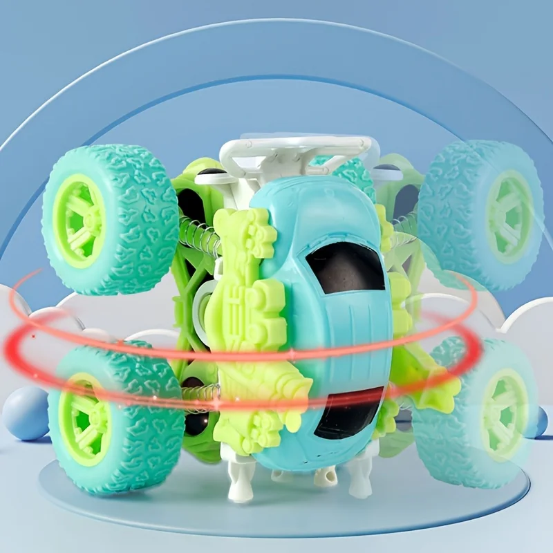 véhicule tout-terrain cascadeur à inertie motrice à quatre roues motrices, poussant vers l'avant, marche arrière par friction, 360 °   rotation, debout, cadeau idéal