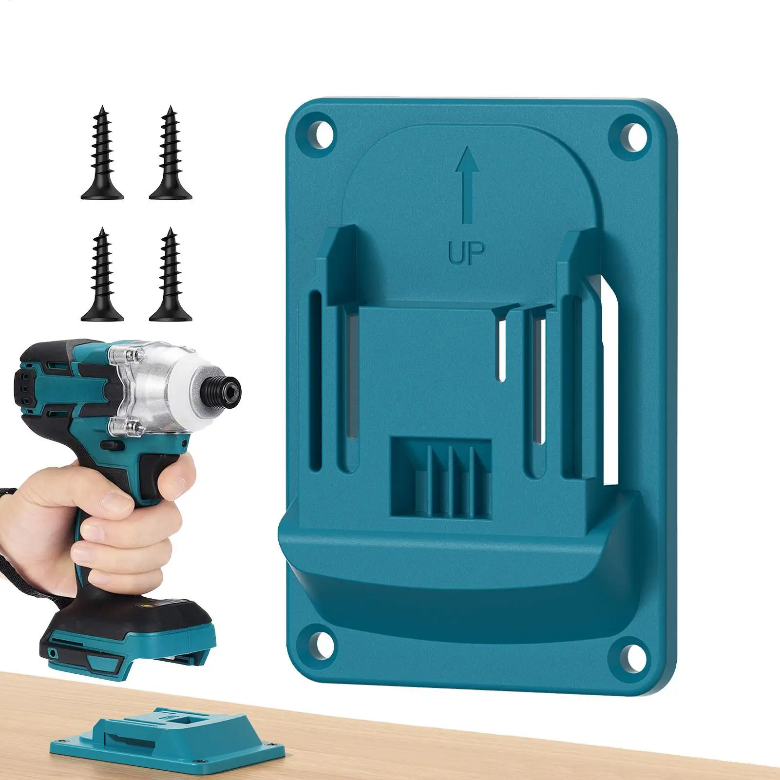 Wall Mount Space-Saving Non-Slip Drill Organizer, Tool Storage Rack for Garage Workshop, Heavy Duty Utility Holder for Bits
