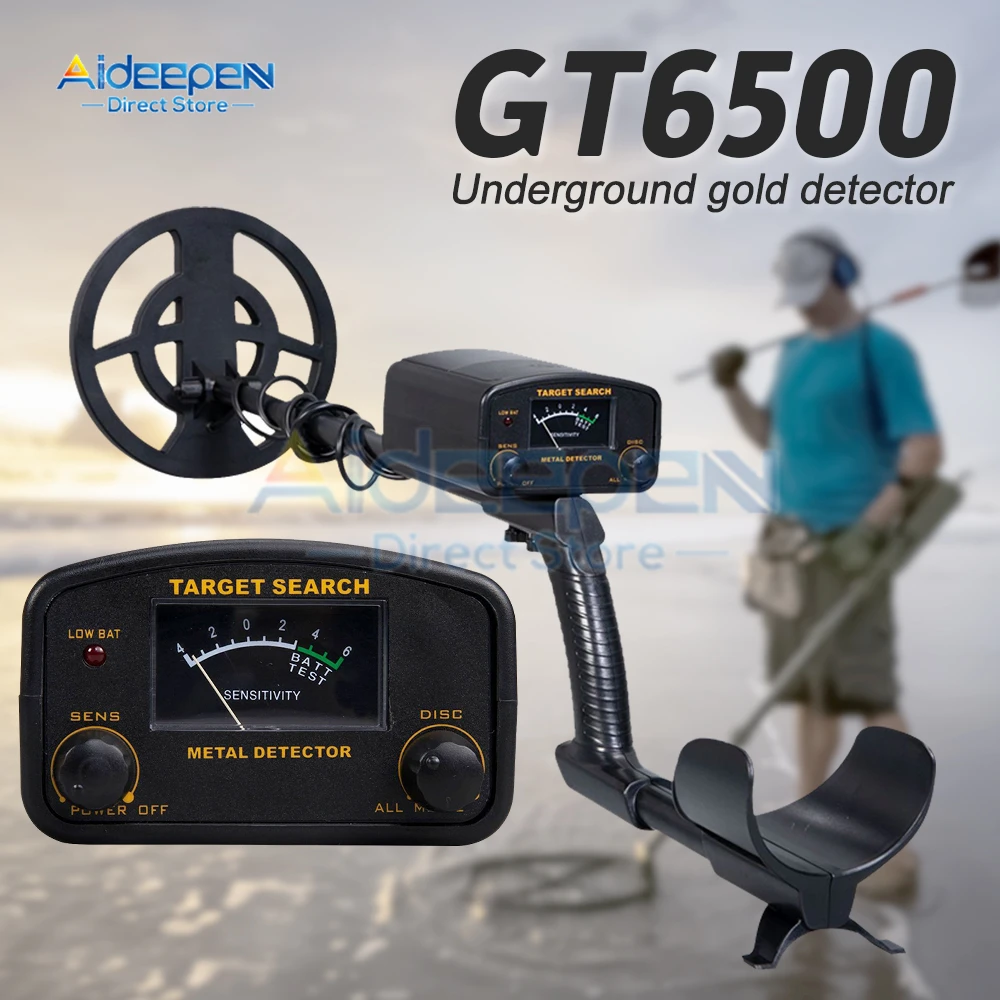 6.5 inches GT6500 Adjustable Underground Metal Detector Metal Finder High Precision Treasure Hunter Gold Digger ALL Metal & DISC