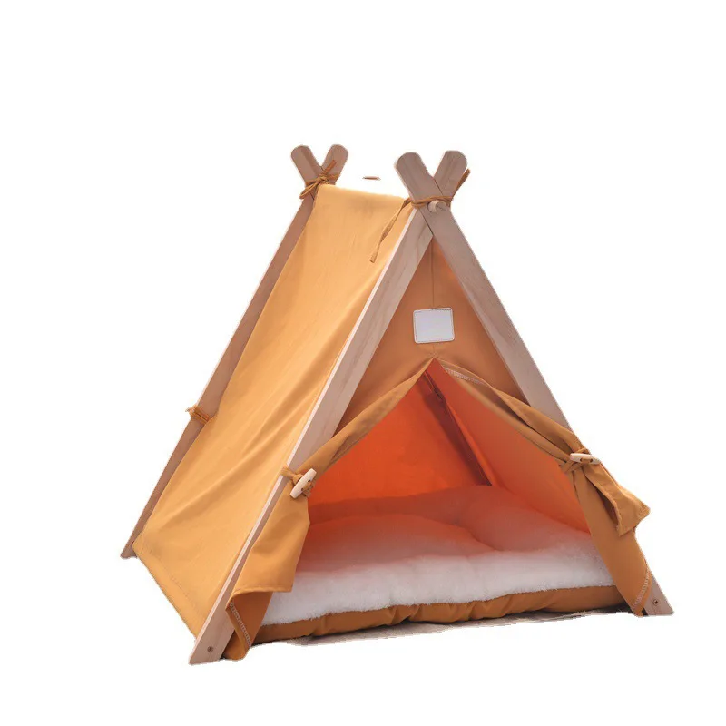 

Four Seasons Universal Cat Kennel Removable Teddy Bigbear Pet Tent Soft Bed Nest Wooden Cat Tent House