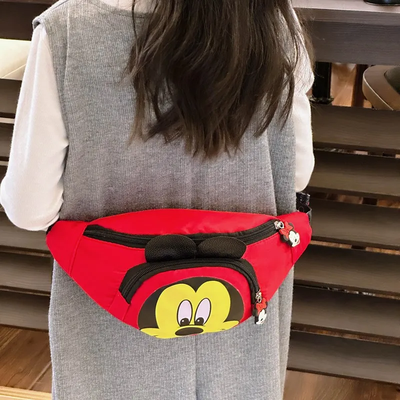 MINISO-riñonera con estampado de dibujos animados de Disney, bolso informal a la moda para el pecho de guardería, bolso cruzado para niño y niña, mochila de calle a la moda