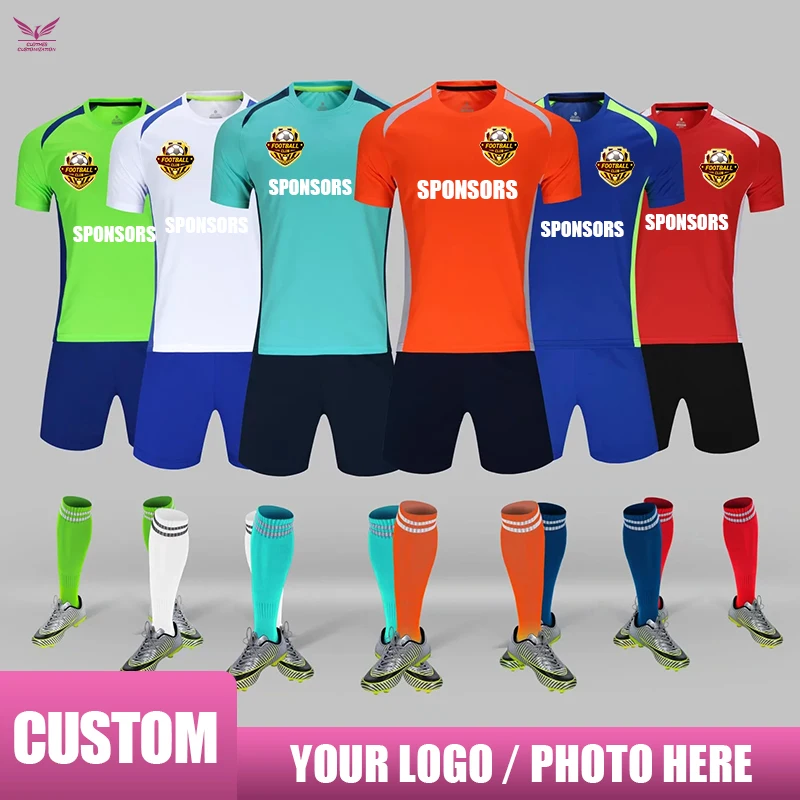 

custom logo football Jerseys set men football uniform Personality customization Football Training Uniforms Kids football sets