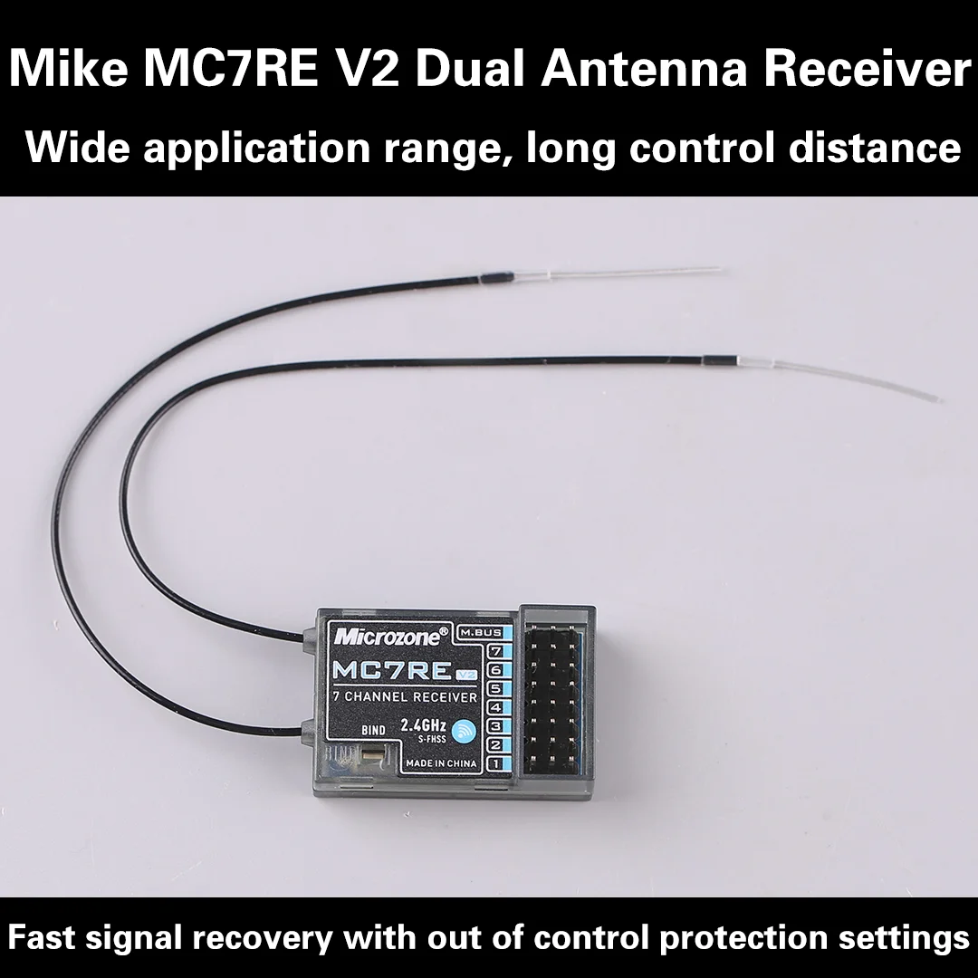 

Microzone MC7RE V2 Receiver 7-Channel MC6CMini Remote Control Fixed Wing Vehicle and Vessel Model