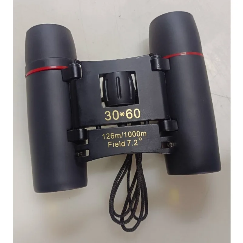 1000m 30x60 컴팩트 줌 쌍안경 장거리 접이식 HD 강력한 미니 망원경 광학 사냥 스포츠 캠핑 관광 야외