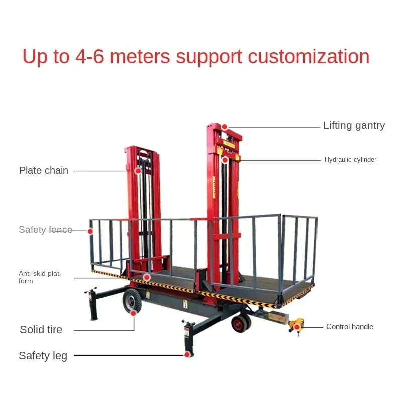 Small movable electro-hydraulic lifting platform wall plastering platform construction site scaffolding brick loading machine