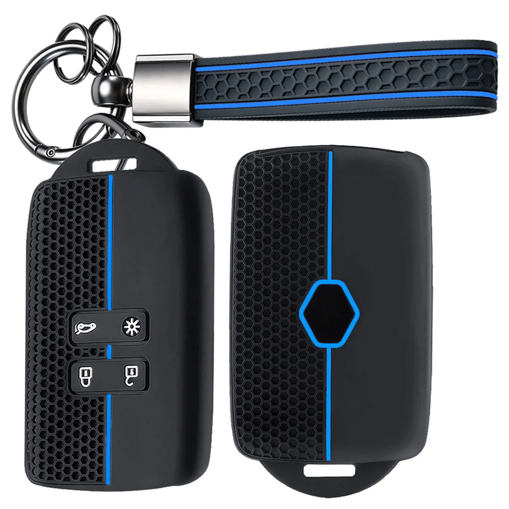 Key Case Cover With Chain For Renault Clio Megane Scenic Kangoo Captur Duster Logan Sandero Symbol Koleos Fluence Premium
