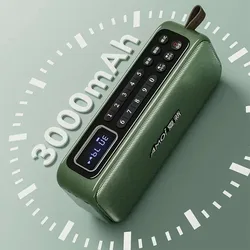 Portable FM Radio 3000mah Rechargeable Radios Receiver Bocinas Bluetooth Alta Potenci Recorder with LED Display TF Card USB Play