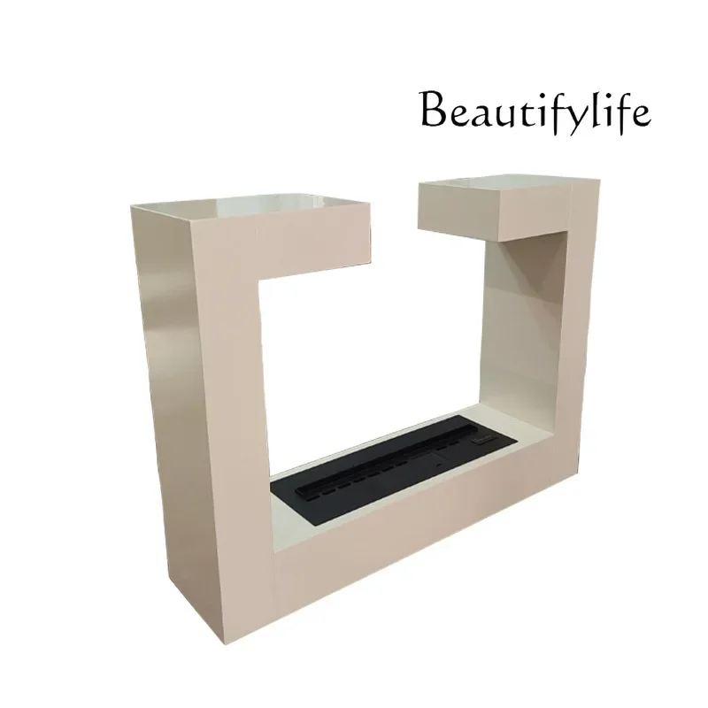 X36 French Cream White Fireplace Decorative Cabinet Post-modern Simple 3D Atomizing Furnace Core Multi-function