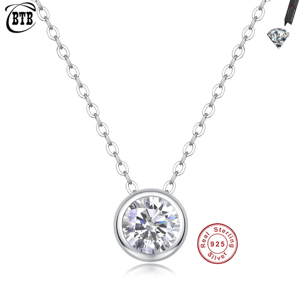 S925 Sterling Silver Moissanite Cross Pendant Necklace