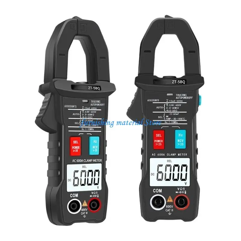 Y5GD Digital Clamp Meter Multimeter 6000 Counts Voltages Tester Auto-ranging Voltages,Current, Resistance, Capacitance