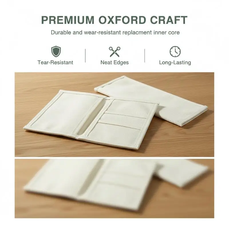 3 Sizes Spiral Cowhide Traveler Notebook, Oxford Cloth Cover With Card Storage Pouch, Portable Diary For Daily Journal