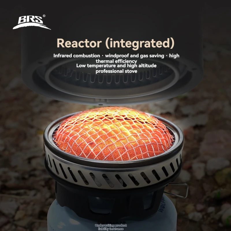 BRS-TS20 Outdoor Heat Collection Pot Reactor Head Windproof Camping Multi-purpose Water Boiling Tool for Heating