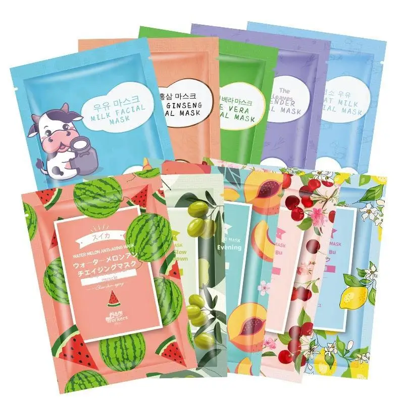 

New 1bag Fruit Floral Fragrance Face Mask Moisturizing Firming Hydrating Chamomile Blueberry Facial Masks For Face Skin Car N8D1