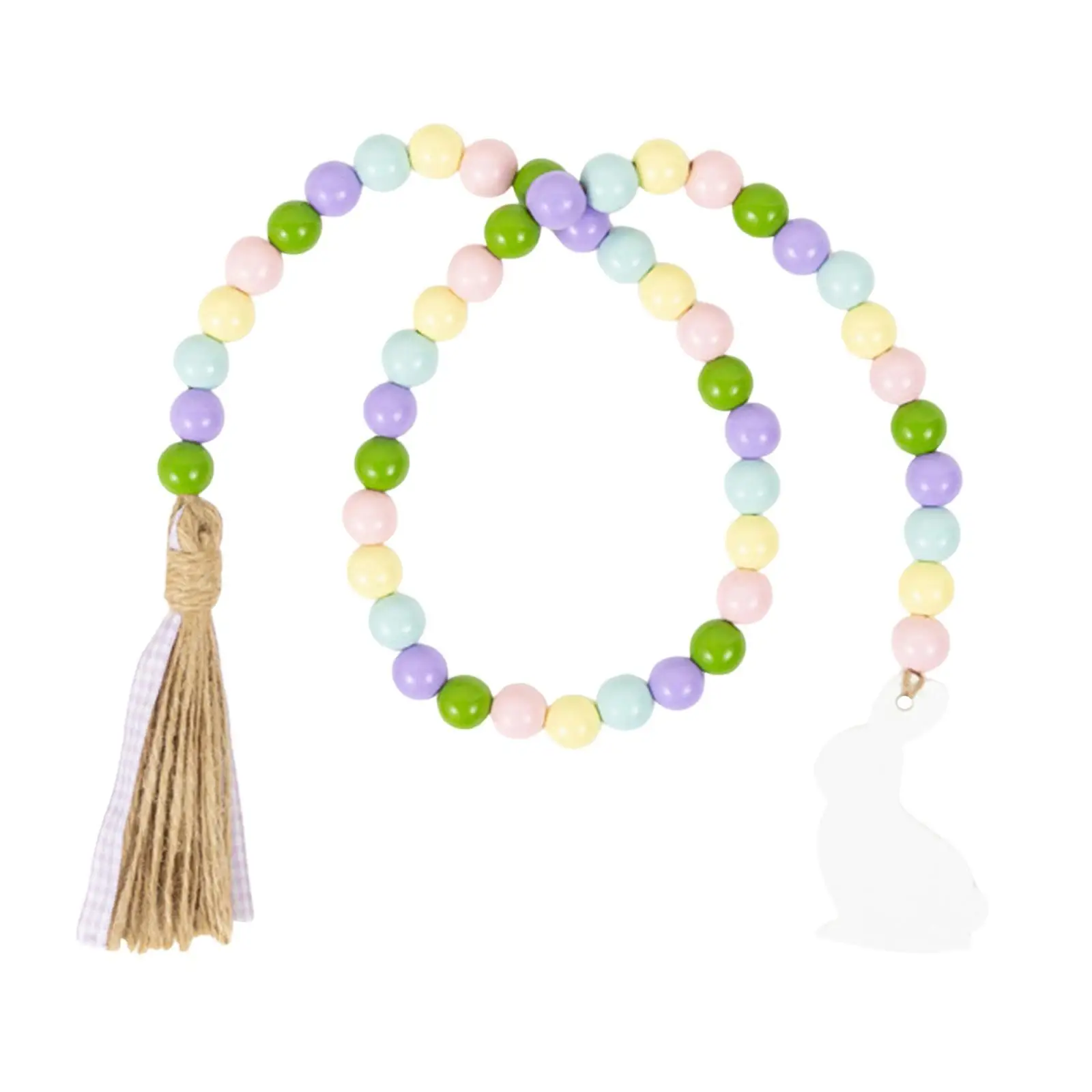 

Гирлянда из деревянных бусин на 6 уровней для декора подноса с кисточками, в стиле фермерского дома, весенняя, в стиле макарон.