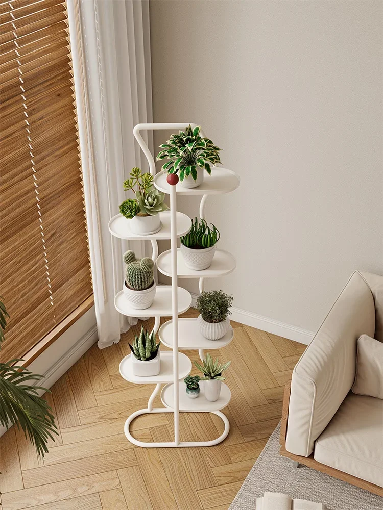 Floor-to-ceiling flower stand indoor living room storage wrought iron succulent balcony plant flower pot stand