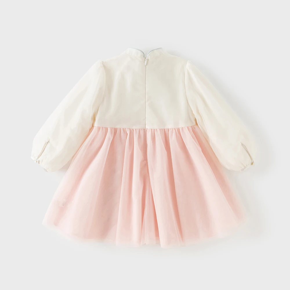 Dave Bella Children Mesh Dress Girls Clothes Spring Autumn Baby Charm Hanfu Dresses Chinese Style Sweet Elegant Party DB1261014