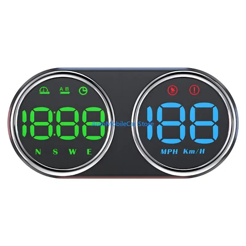 G8TE Car Speed Monitor Screen with Twin Dials Easy to Use for Daily Dashboard Use