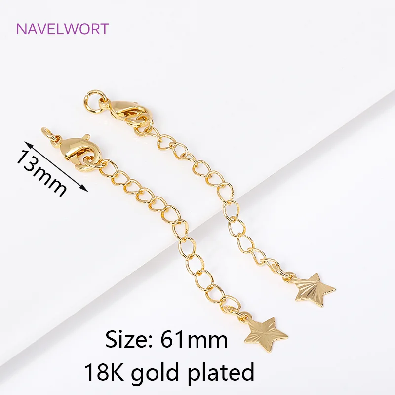 18 Karat vergoldet mit Karabinerverschlüssen, Endverlängerung, Schwanzkette, Verlängerungskette für Schmuckherstellung, DIY-Armband, Halskette – Detail 29