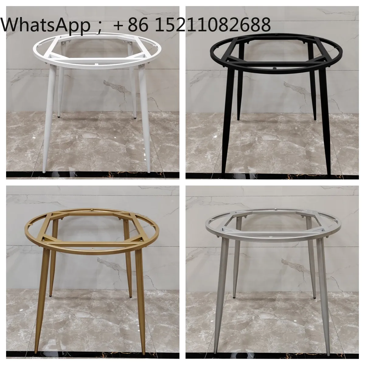 LLY wrought iron coffee table rack, dining table legs, round hot pot table, simple rock slab, small side table foot base