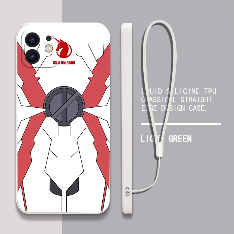 Mobile Suit Gundam Phone Case For Samsung Galaxy S23 S22 S21 S20 Ultra Plus FE S10 4G S9 S10E Note 20 10 Plus With Lanyard Cover