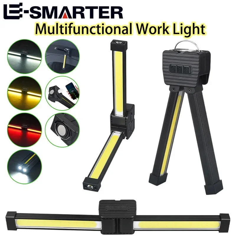 Auto Repair Work Light Strong LED Flashlight Outdoor Multifunctional Camping Reading Lighting Folding COB Portable Lamp image 6