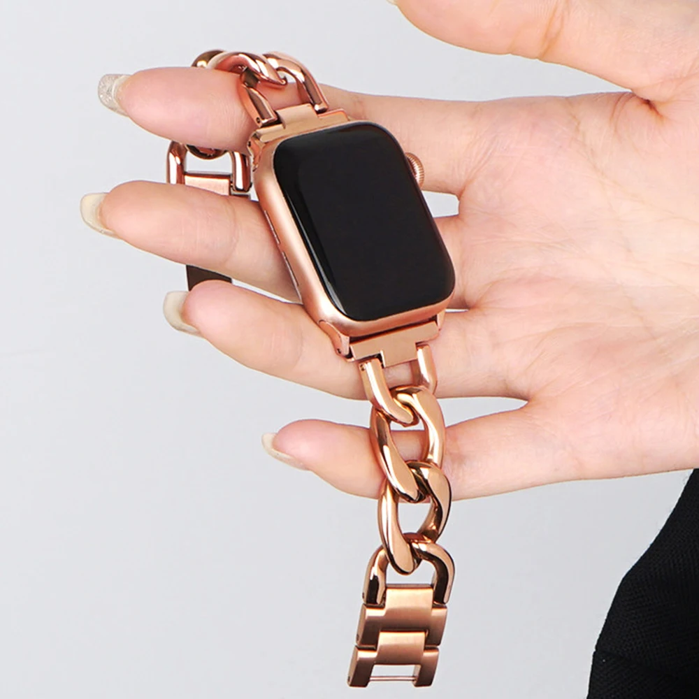 Smartwatch-Armband für Apple Watch Band 1 2 3 4 5 Se 6 7 8 9 10 11 12 Ultra Edelstahl-Armband 49mm 45 46 44 40 38 41 42mm
