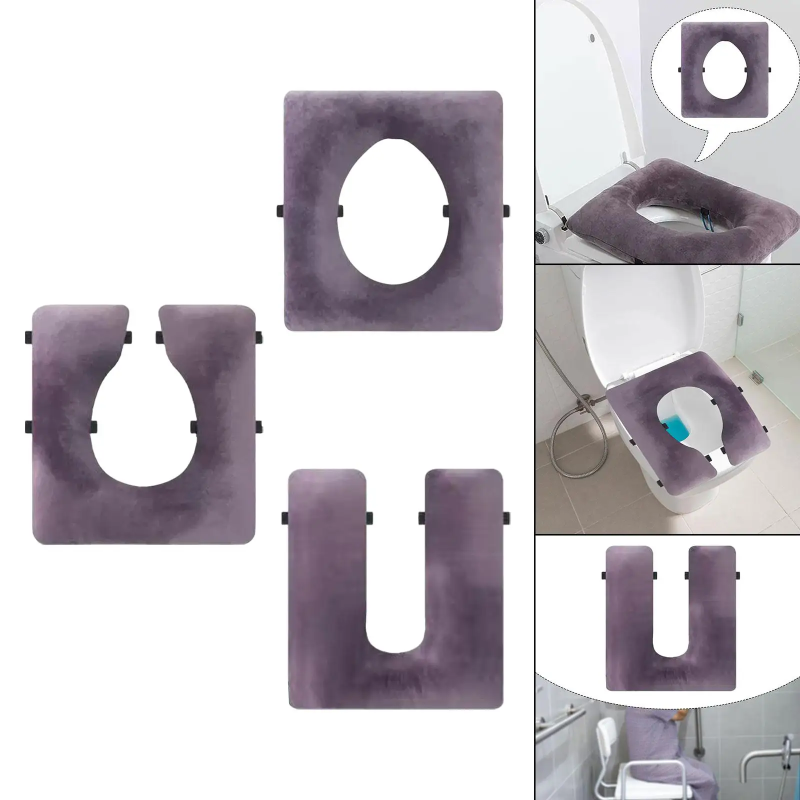 Elevated Commode Chair Seat Cushion Thick Padded Toilet Riser for Elderly Recovery Care Home Use