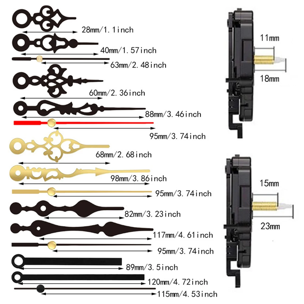 Clock Hand Set Clock Accessories Accurate Timekeeping Low Power Consumption Clock Movement 115mm*56mm Movement Size