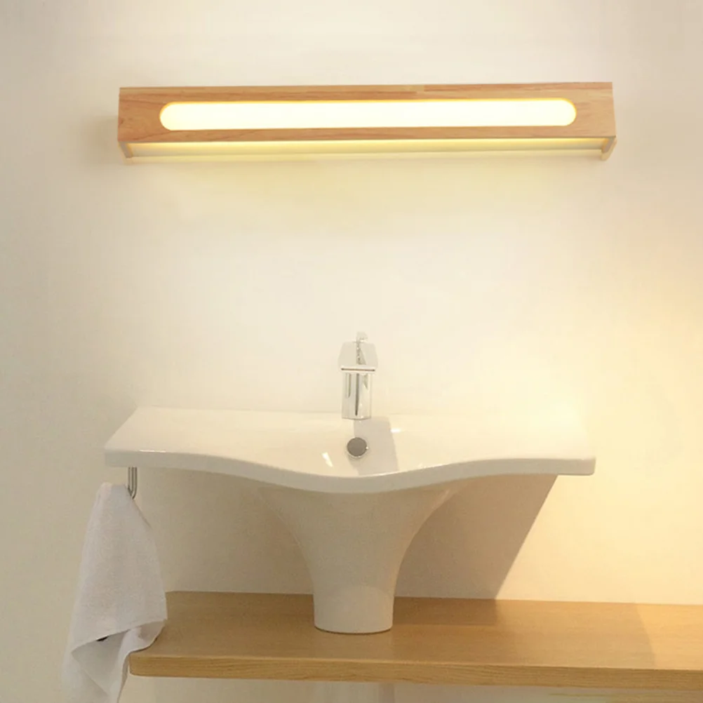 

1Set LED Bathroom Vanity Light Wall Lamp Modern Wooden Mirror Light Fixture for Bedroom Hall Bathroom Lighting