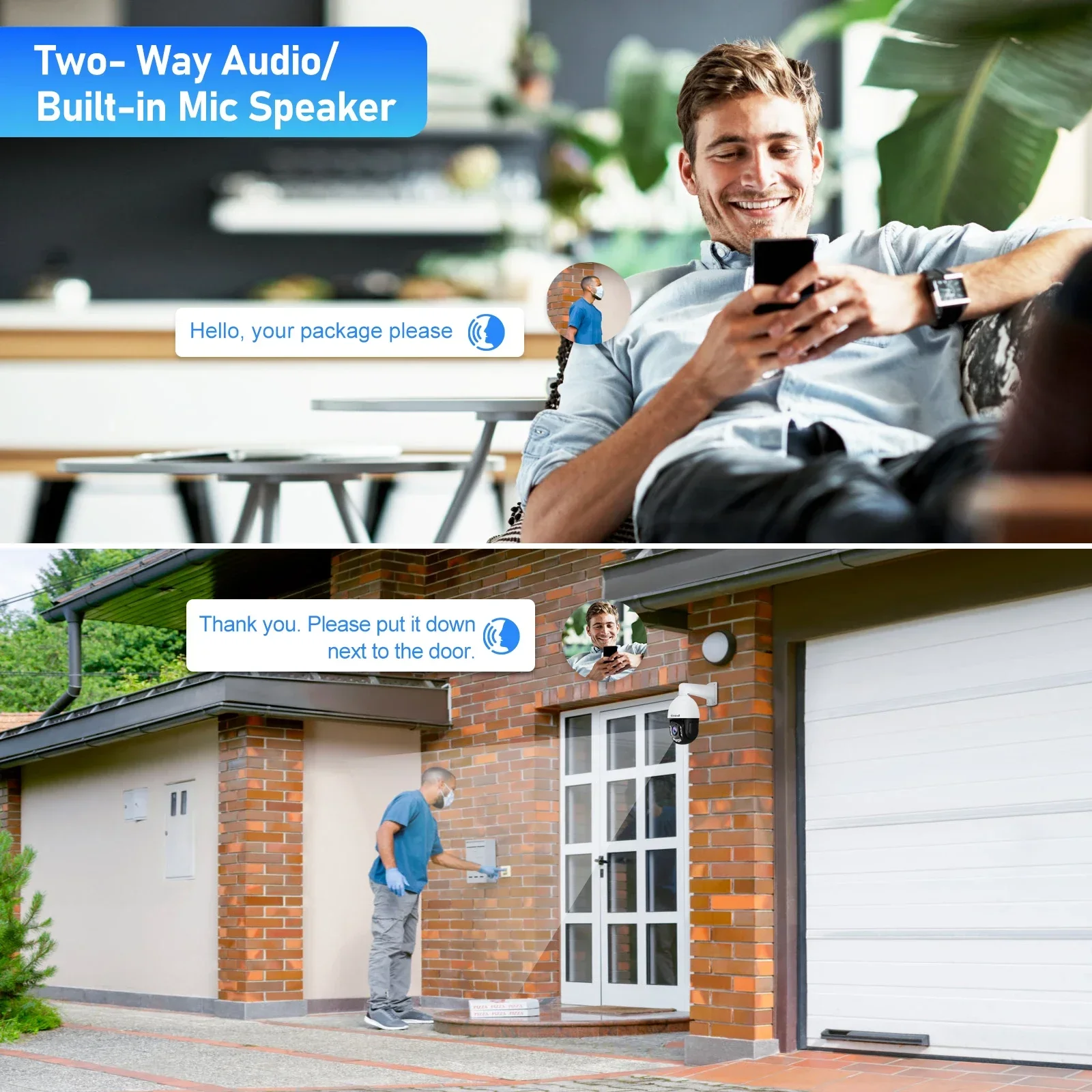 

JideTech 8MP 20X Zoom PTZ Camera Full Color Night Vision Human Motion Tracking Fast Rotate PTZ Security Camera