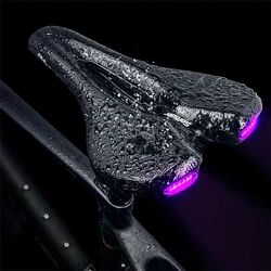 Bicycle Road MTB Bike SaddleSeat With Warning Taillight USB Charging Mountain Cycling Racing PU Breathable Soft Seat Cushion