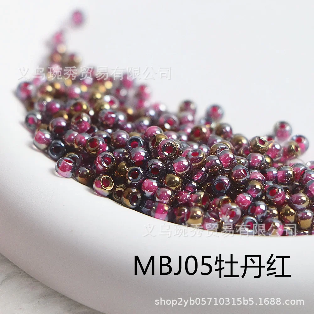 2/3/4mm dyed gold series semi gold gradually changing color rainbow glass beads handmade DIY bracelet necklace earrings