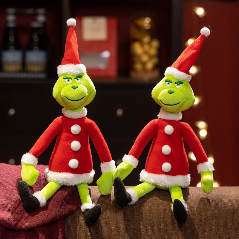 36cm Spezielles Grünes Anime-Weihnachtsmonster Plüschpuppe mit Schlanker Roter Kleidung Lustige Puppe Festtagsgeschenke – Detail 8
