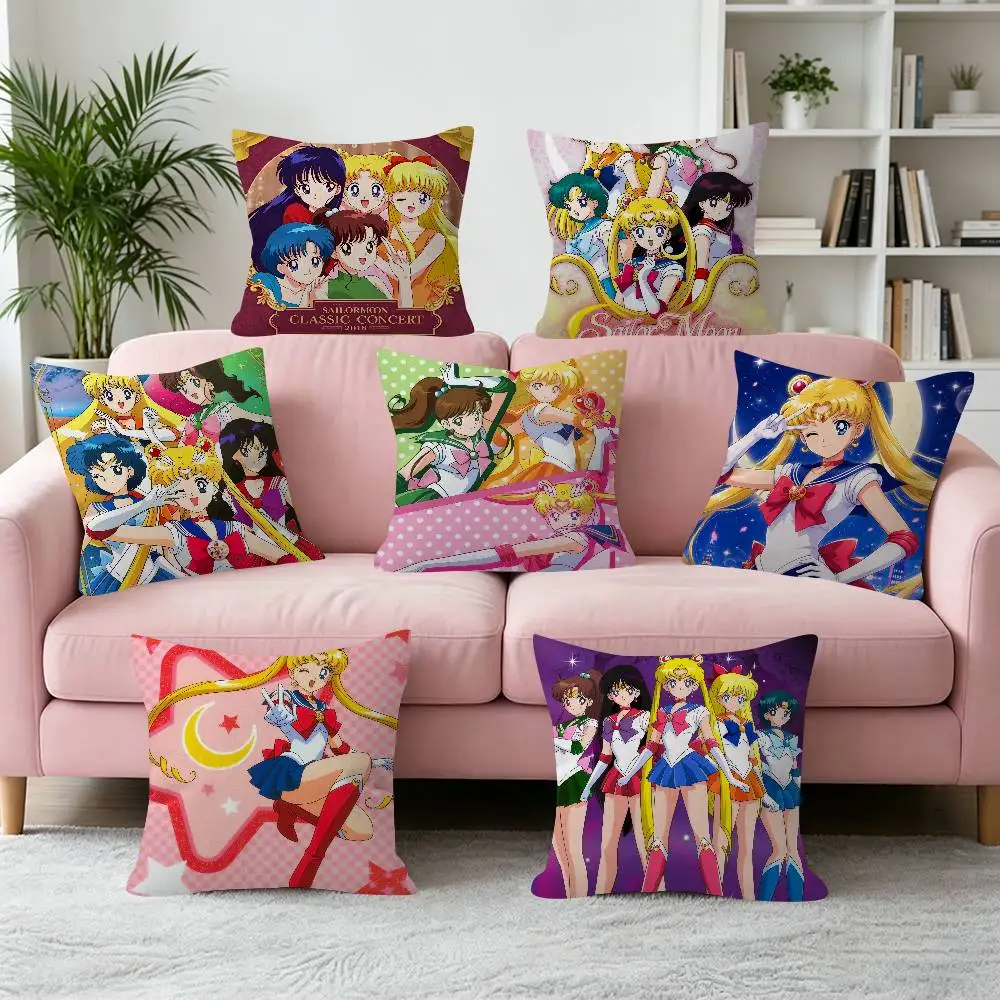 Anime S-SAILOR M-MOON Cushion Trendy-style decorative throw pillow cover insert not included fauxembroidery design