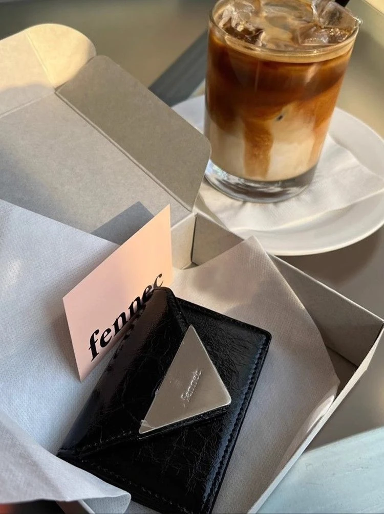 korean-new-niche-genuine-leather-bag-triangle-brand-flip-cover-id-card-holder-coin-purse