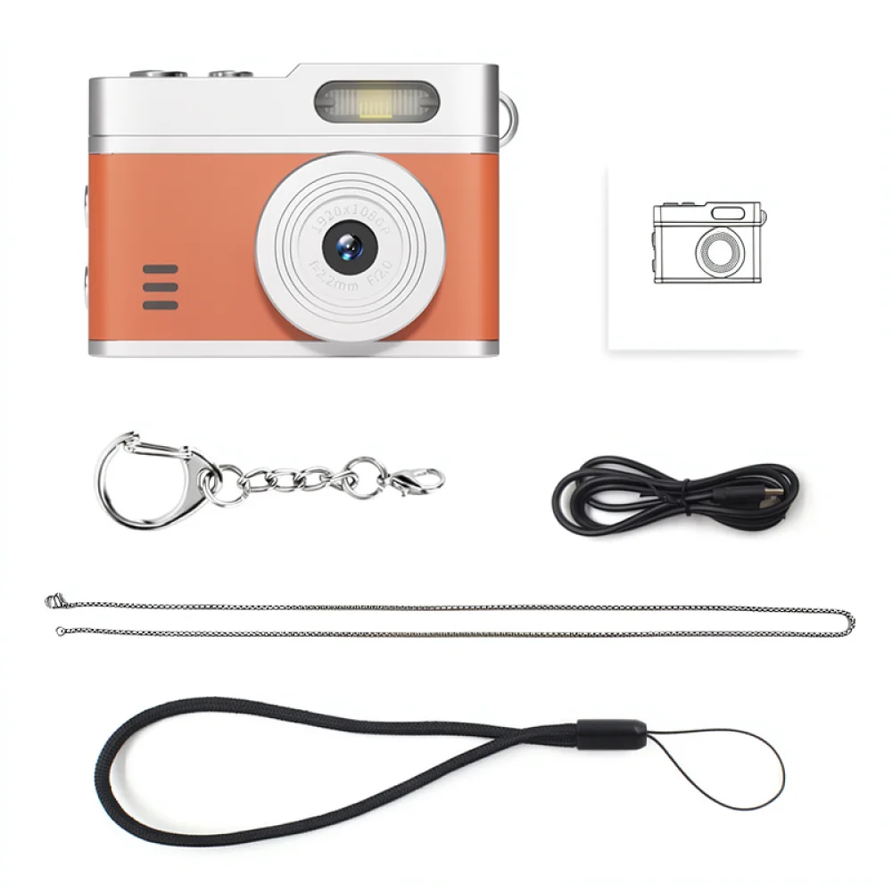 Compact Portable Digital Camera 1080P HD Keychain Video Recorder Retro Pocket Camcorder For Students Daily Use
