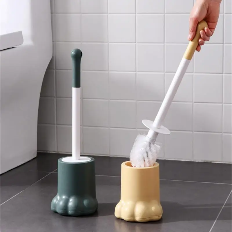 Toilet Brush Creative Paw Shape Deep Clean With Base Quick Drying Home Bathroom Accessories Toilet Brush Set Household Cute