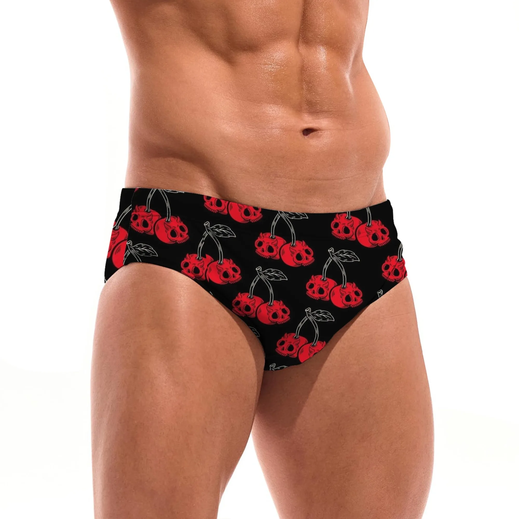 Devil Cherry - Bañador con estampado de calavera para hombre, suave, duradero, agradable para la piel, cómodo, para una feliz vacaciones en la playa