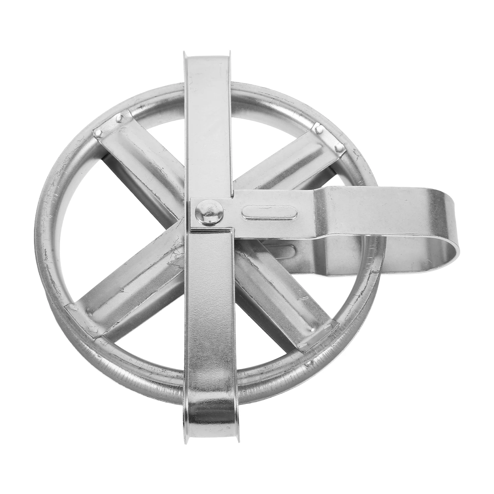 

5 Inch Anti Rust Pulley for Clothes Drying Lines Silver Iron Ropes Reusable Hollow Design Clothesline System Wall Dryer