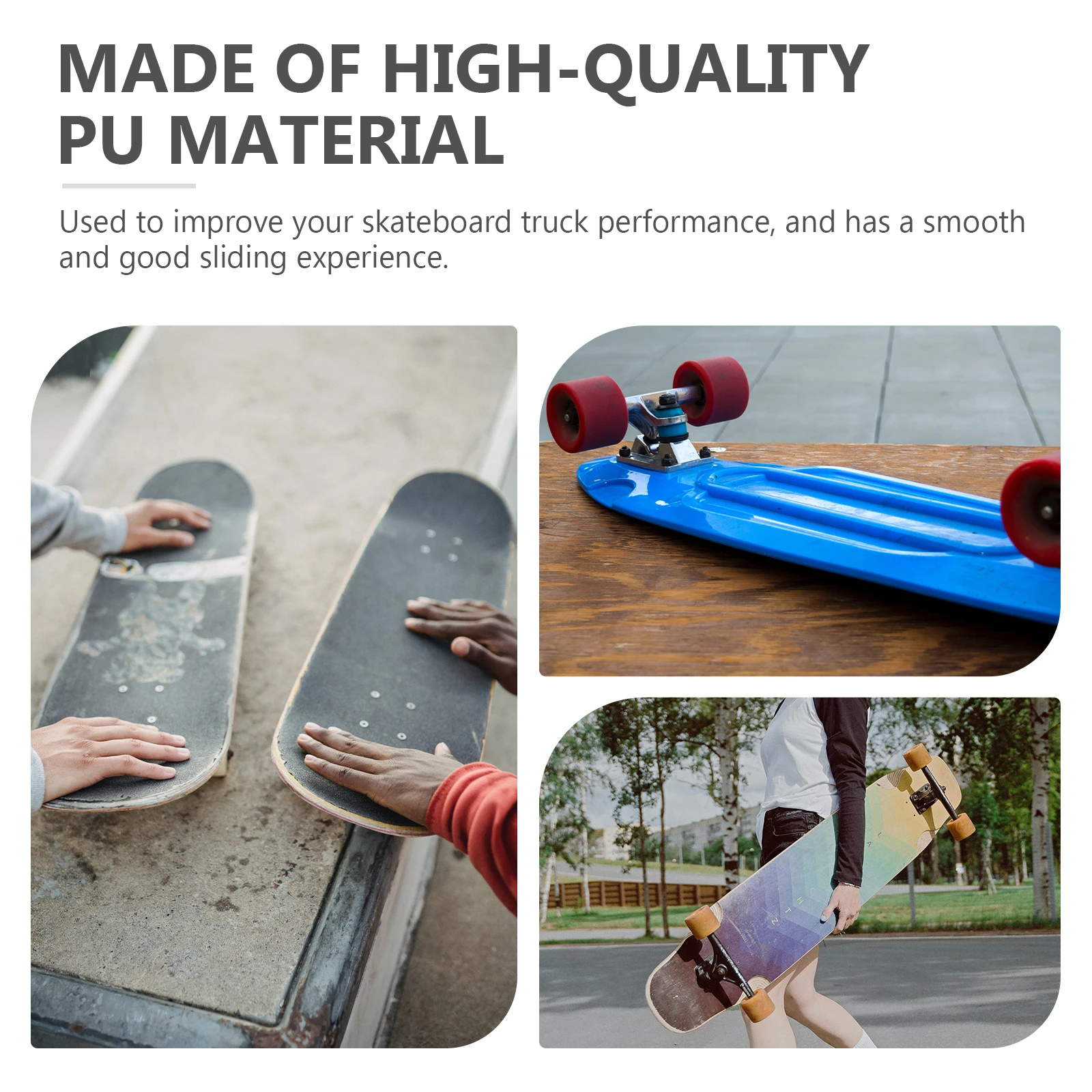 

1 set Skateboard Shock Absorber Set PU Shockproof Bushing Wear Resistant Skateboard Truck Cushion for Smooth Performance