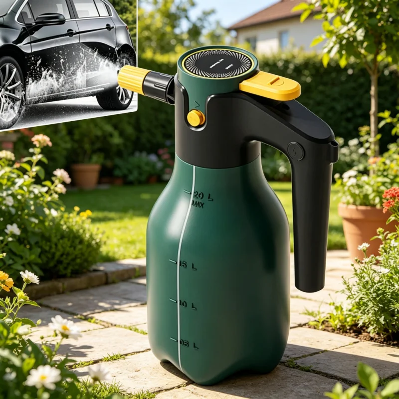 2L Electric High Pressure Foam Spray Bottle, 60° Adjustable Car Wash Cannon for Home Garden Vehicle Cleaning