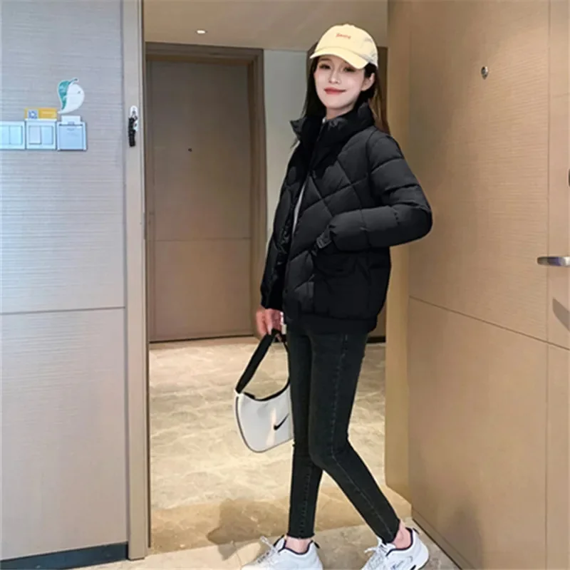 Standing collar cotton jacket for women in 2023 new slimming stylish Korean version thickened warm versatile trend cotton jacket