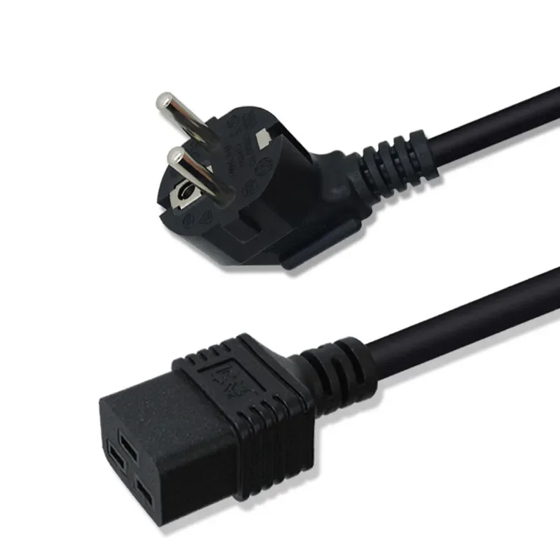 

IEC 320 C19 to EU Schuko 2 Prong Plug Extension Cord for UPS PDU, Connected to C19 AC Power Cable Adapter Lead EU Plug 1.5m