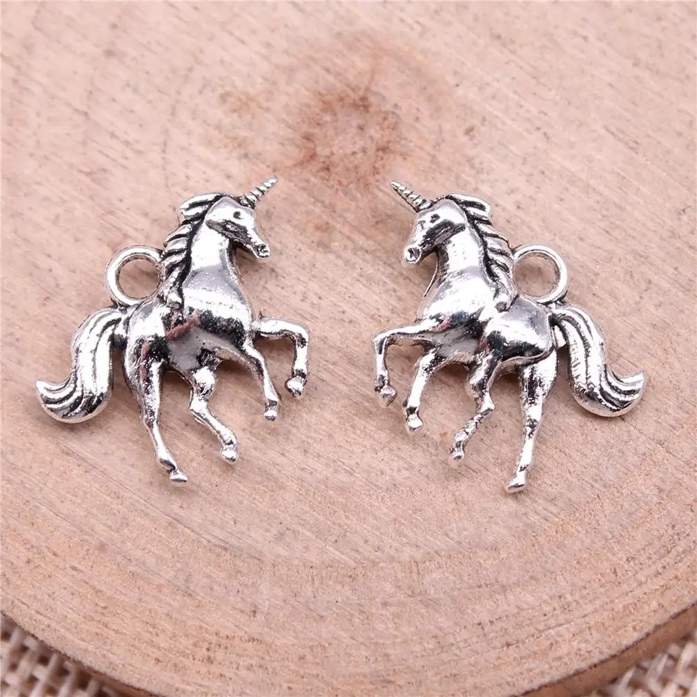 WYSIWYG 20pcs 18x13mm Unicorn Charms For Jewelry Making Antique Silver Plated Antique Bronze Color Jewelry Findings