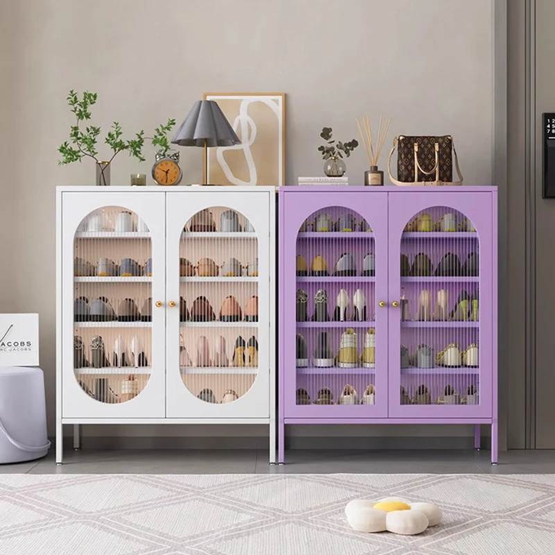 Household Entrance Shoe Cabinet Large Capacity Metal Door Shoe Cabinet Multi Layer Organizador De Zapatos Modern Furniture